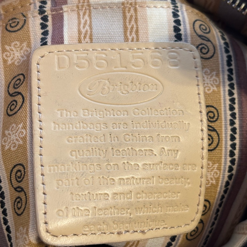 Brighton Leather Shoulder Bag Brown & Black Croc Embossed Heart Buckle - Picture 4 of 11